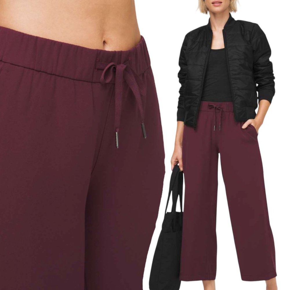 Lululemon 4 Leggings Wide Leg Drawstring Loose 7/8 Pants